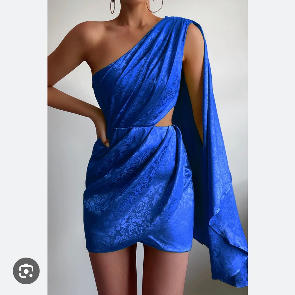 Runaway The Label Serita Royal Blue Dress One Shoulder NEW! Size Large